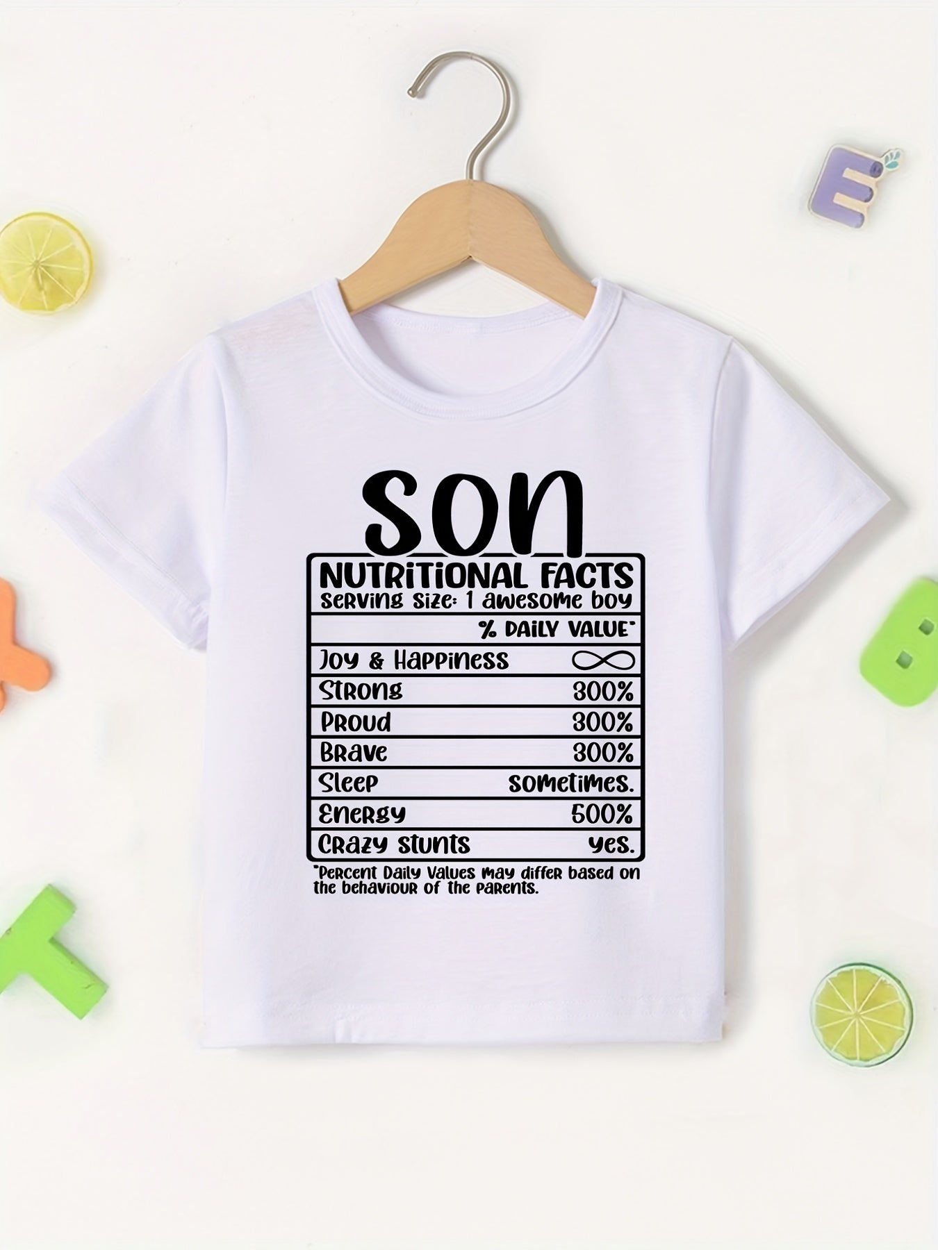 Mom & Son Nutrition Facts Tee Short Sleeve Shirts