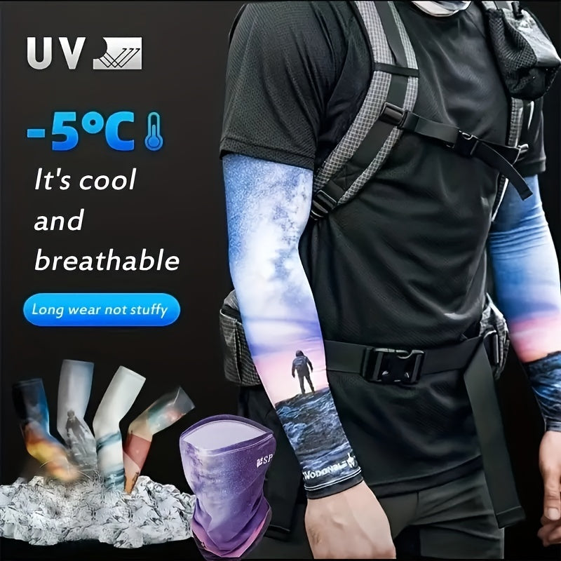 2pcs Unisex UV Protection Cooling Arm & Neck Covers