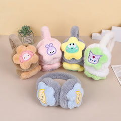 Plush Ear Warmer Headband Bunny Bee Star Heart Ears Soft Pastel Pink Beige