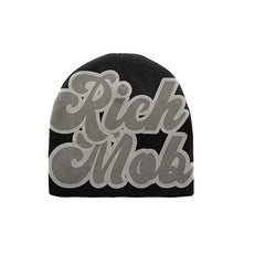 Letter Rich Jacquard Y2K Beanie Candy Hip Hop Knit Hat Warm