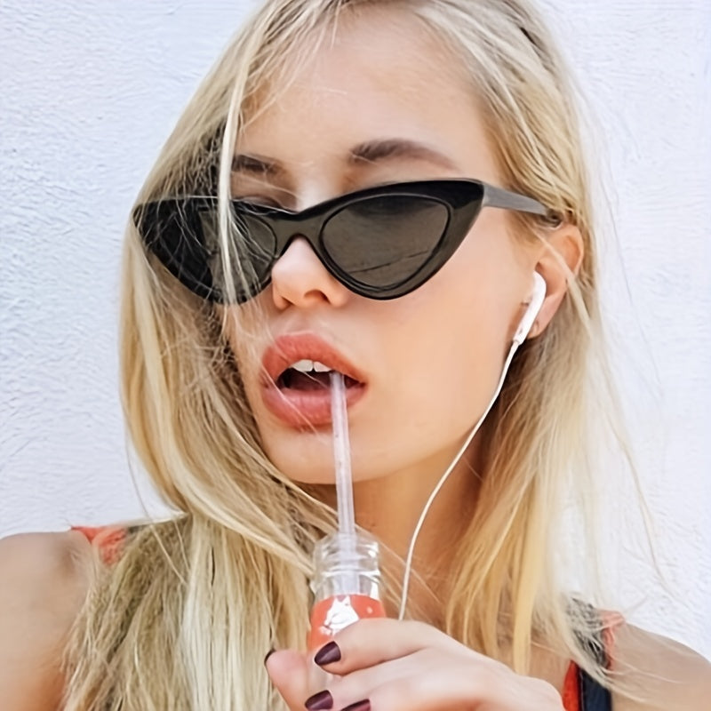 Cat Eye Sunglasses Women Men Triangle Frame Glasses Wrap UV400