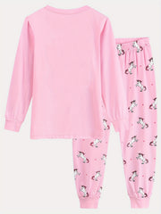 Girls Unicorn Print Long Sleeve Pajamas Set