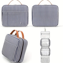 Striped Pattern Comestic Storage Bag Foldable Hanging Makeup Bag