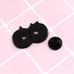 ALWAYS HUNGRY Pink Donut Cartoon Brooch