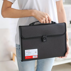 13-Pocket File Organizer with Handle, Expandable Plastic Folder