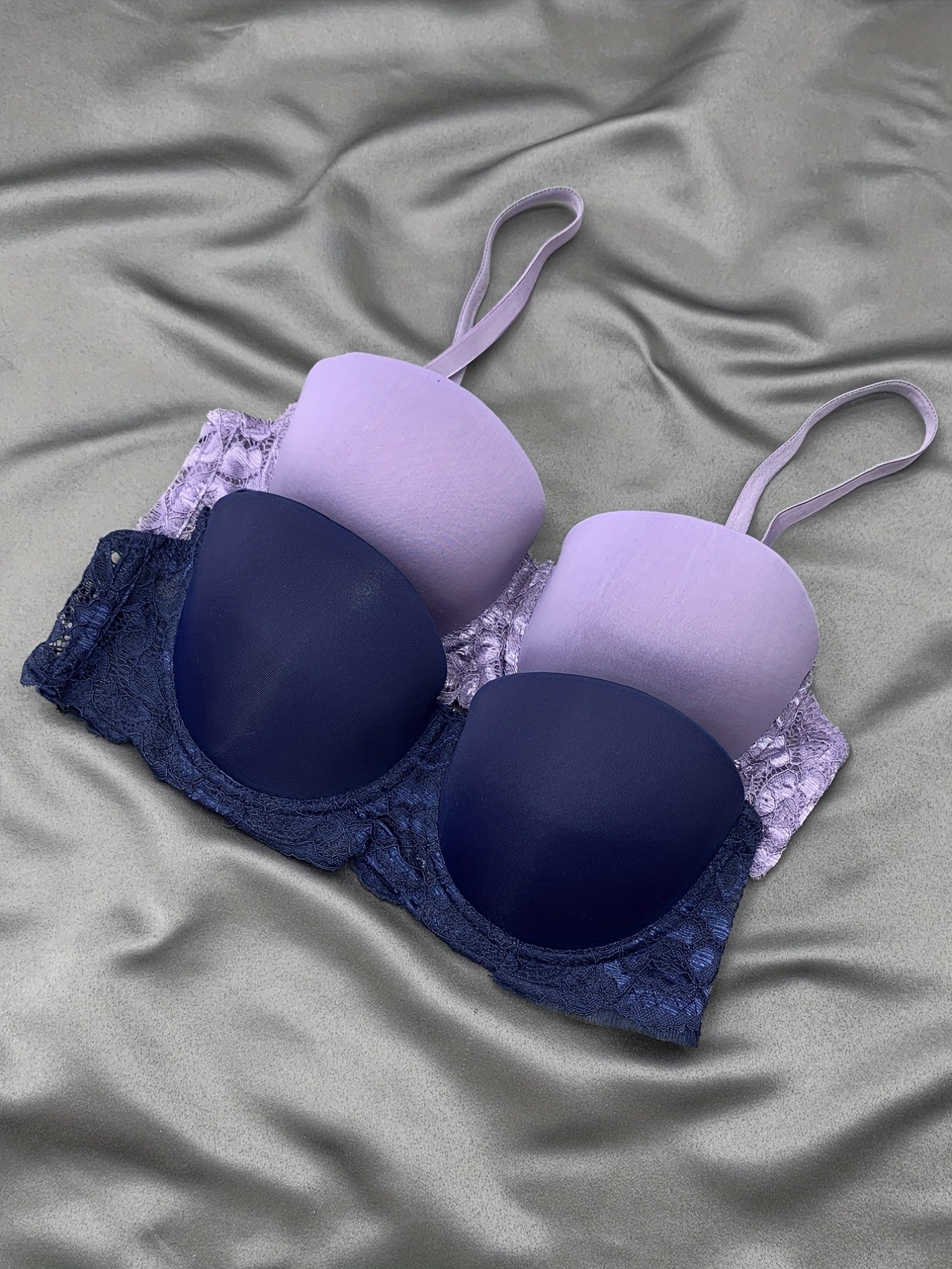 Lace Push Up Bra Removable Straps Women's Lingerie