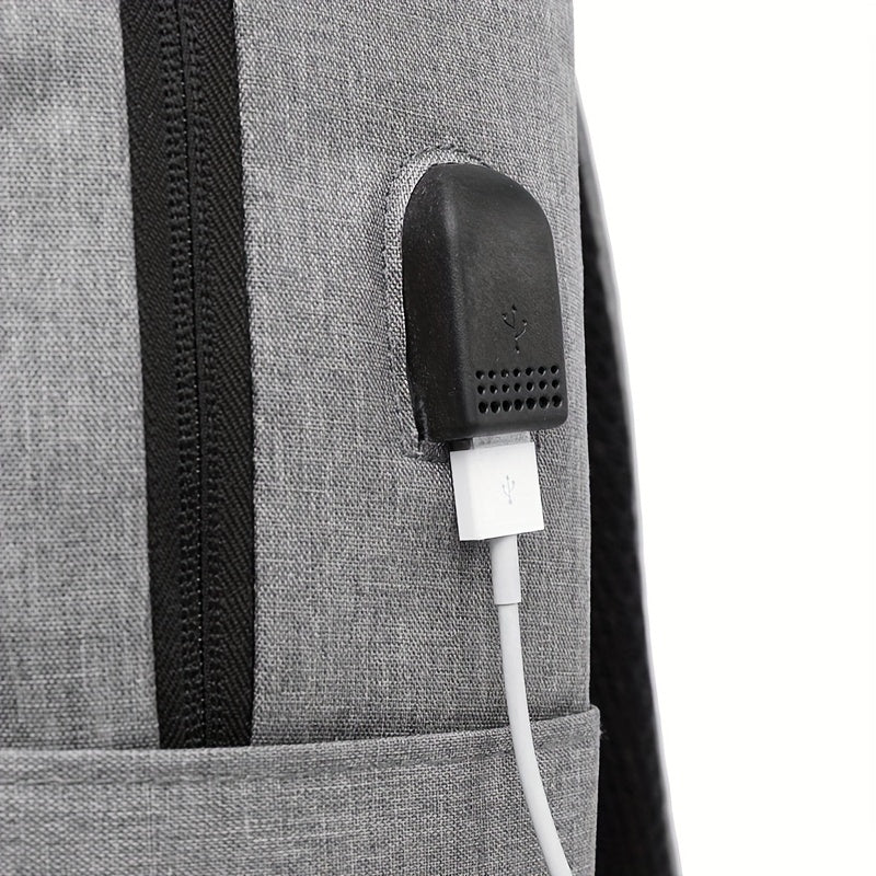 Casual Laptop Backpack USB Charging Port Business Travel Bag