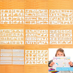 Kids Stencil Set 17 Letter Flower Leaf Weather Building Car & Animal Stencils