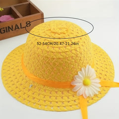 Sunflower Straw Hat for Kids Beachwear