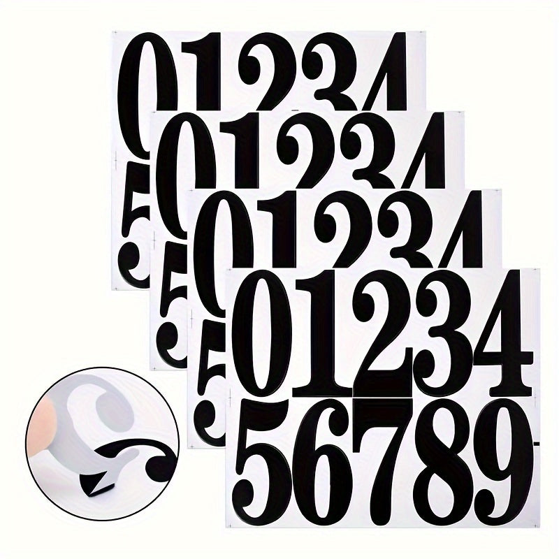4pcs Large Waterproof Number Stickers Label Numbers