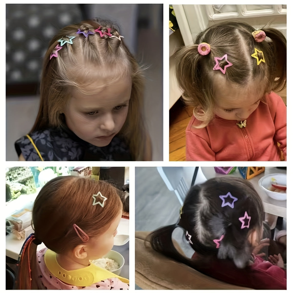 20pcs Girls Random Star Hair Clip for Head Decoration
