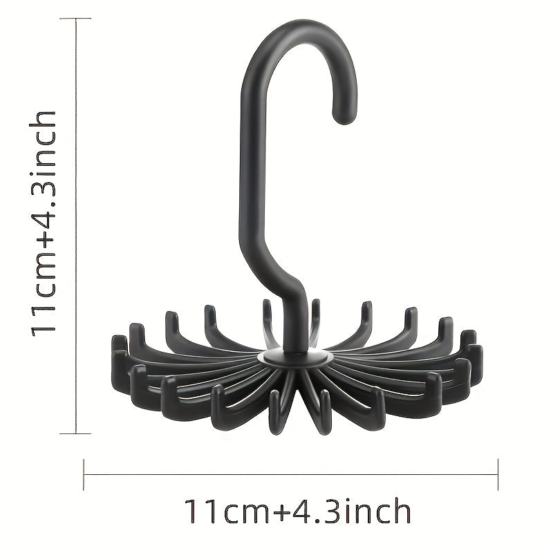 Scarf Belt Clothes Storage Rack Hook 360 Degrees Rotation 20 Claw Scarf Rack