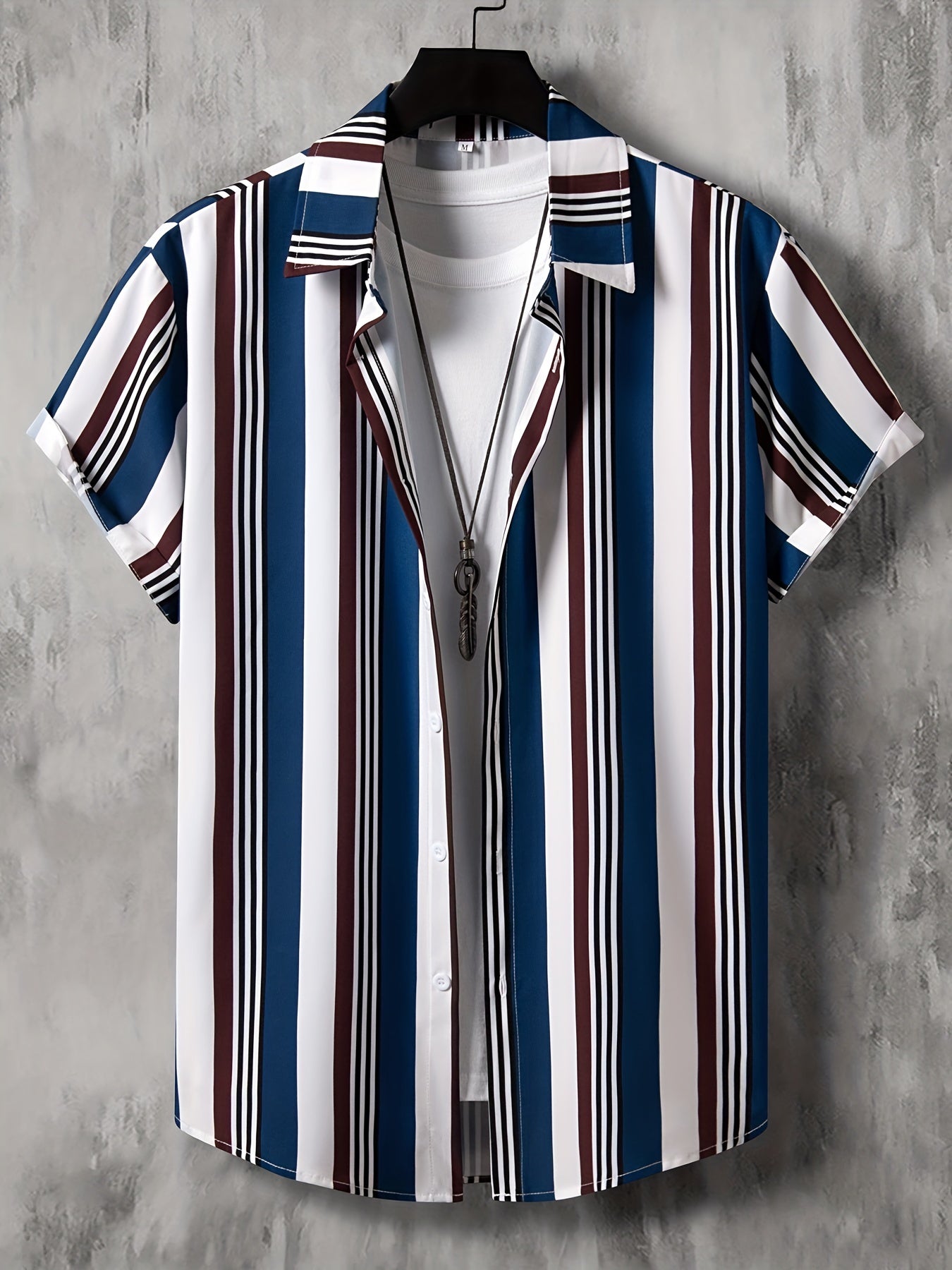Stripe Graphic Print Casual Shirt for Summer