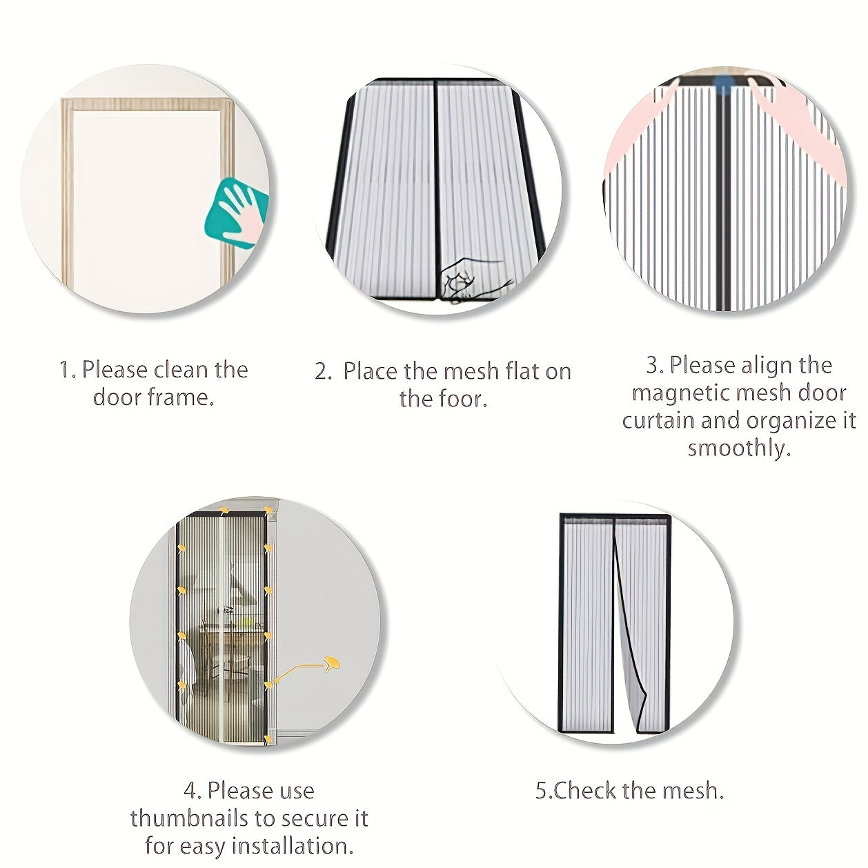 Magnetic Screen Door Fits Up To 86 Doors, Hands-Free Pet Friendly Door Screen