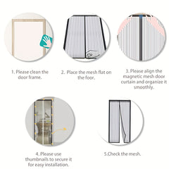 Coffee Brown Magnetic Screen Door Keep Bugs Out Let Breeze In