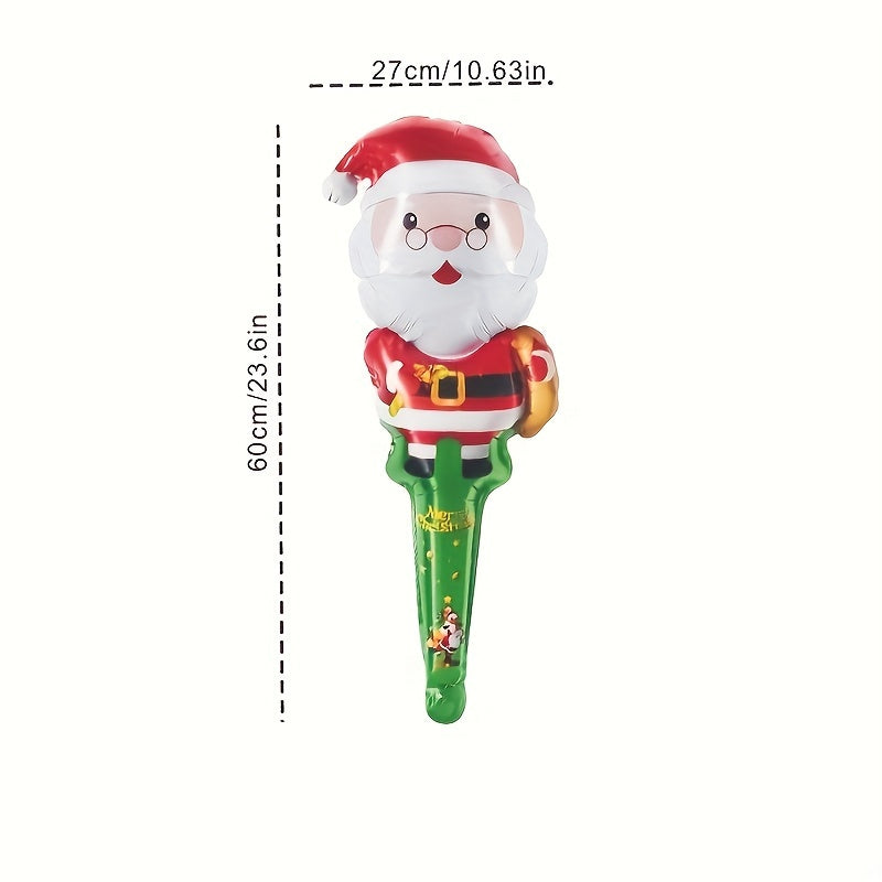 5pcs Cartoon Christmas Aluminum Film Balloon Handheld Stick Decoration Gift