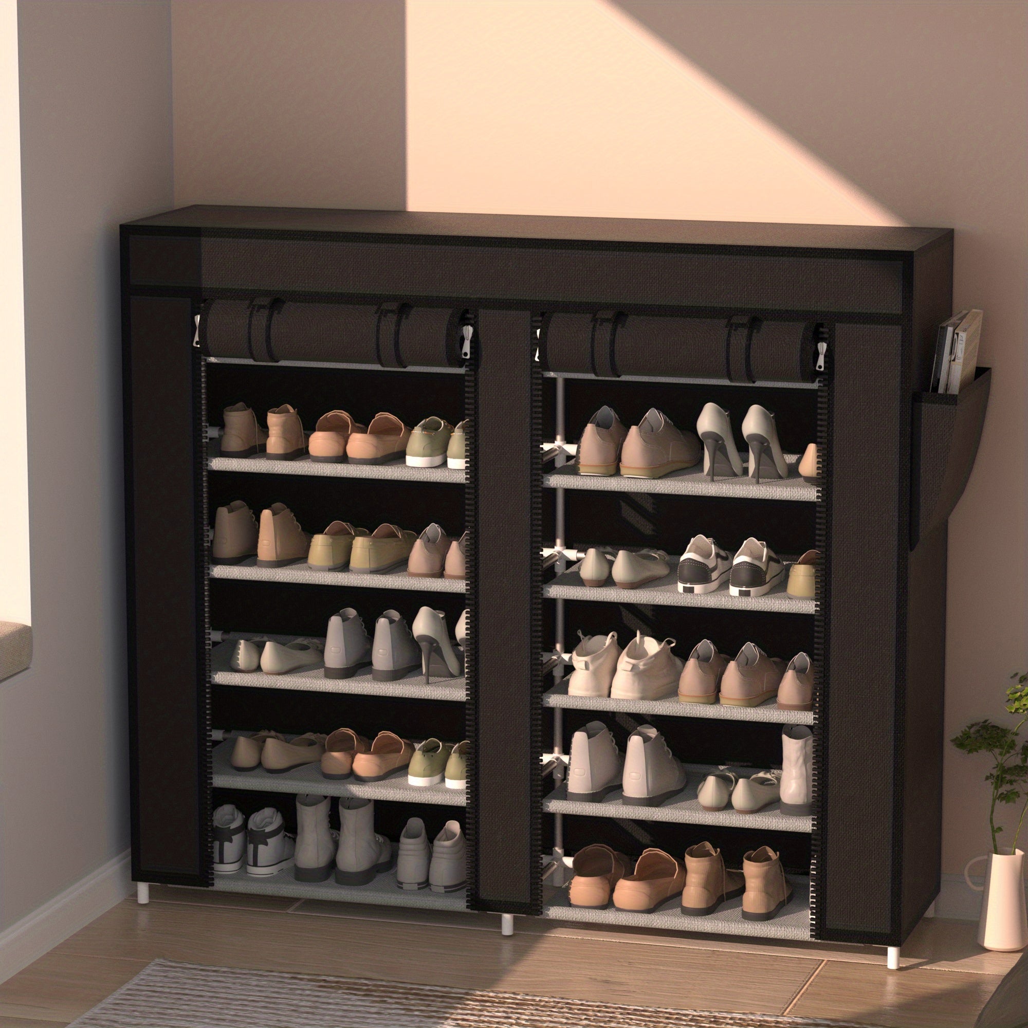 7 Layer Shoe Rack Non Woven Shoes Storage Rack - Durable Metal Shoe Rack