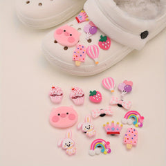 Cartoon Shoes Buckle PVC Pink Piggy Cupcake Bee Shoe Charm DIY Shoe Accessories
