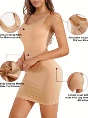 Bodycon Slip Dress Tummy Control Body Shaper Underwear