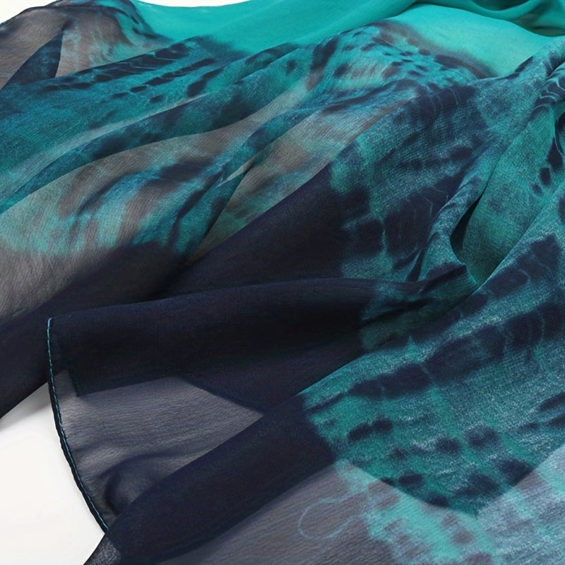 Chiffon Gradient Scarf Lightweight For Women Boho Beach Sun Protection