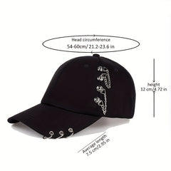 Adjustable Sunshade Baseball Cap With Hoop And Chain