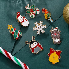 Men's Christmas Pattern Red Alloy Pin