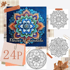 Deluxe Mandala Coloring Book for Adults, 24 Pages, Ideal Gift for Holidays