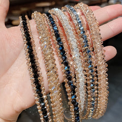 Vintage Rhinestone Hairband Thin Headband Girls Hair Accessories