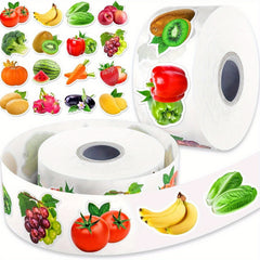 500pcs Fruit Vegetable Stickers 8 Styles Food Stickers Colorful Waterproof