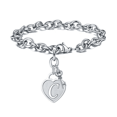 Men's Hip Hop Heart Key Charm Bracelet