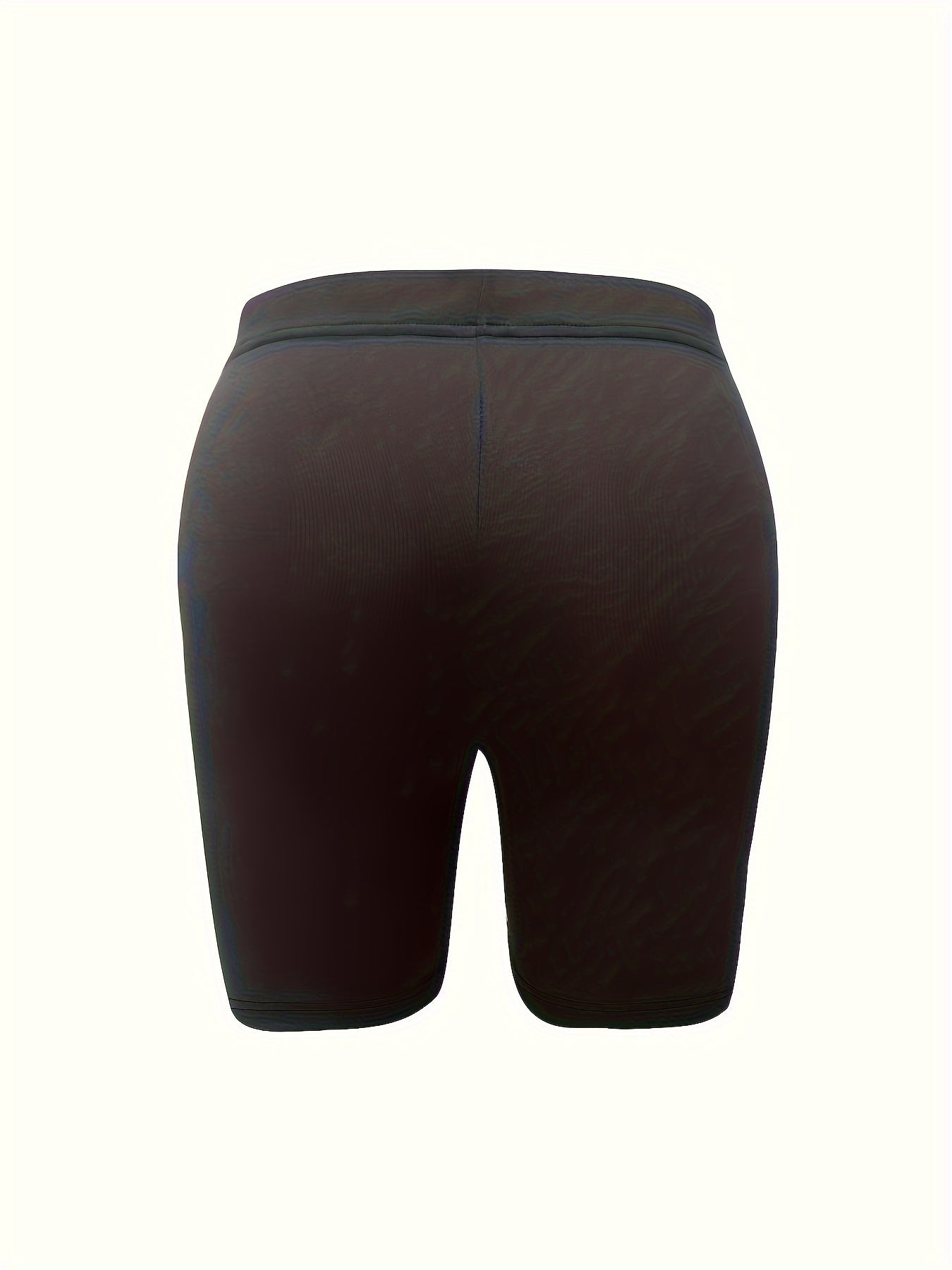  Casual Shorts Women's Plus Solid Elastic High Rise Biker Shorts