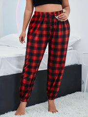 Women's Plus Plaid Print High Stretch Pajama Pants