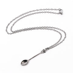 Minimalist Crown Mini Teaspoon Pendant Classic Necklace Vintage Crown Spoon