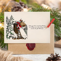 Christmas Greeting Clear Stamp - Santa Claus Roof Forest Rubber Stamps