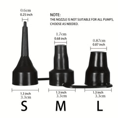 3-Piece Air Pump Replacement Nozzles Set for Inflatables - Various Sizes