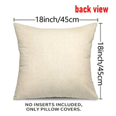 Fall Linen Blend Throw Pillow Case Pumpkin Leaves Square Cushion