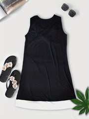  Heart Print Tank Dress