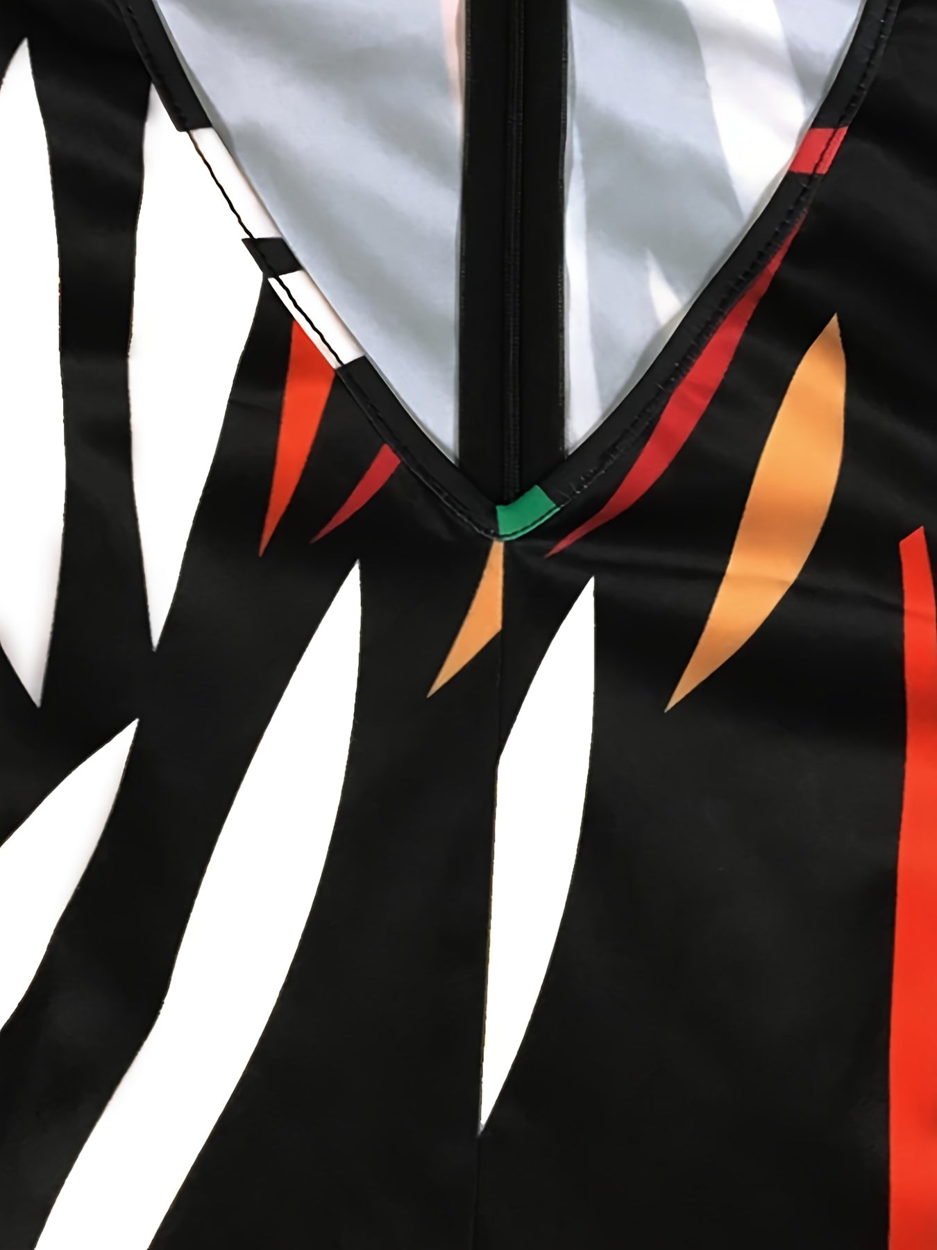  Colorful Stripe Print Long Sleeve Wide Leg Jumpsuit