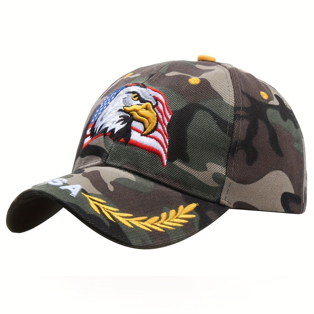 Men's Eagle Flag Embroidered Baseball Cap Camouflage Sun Hat