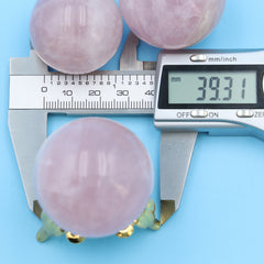 Natural Rose Crystal Ball Stone Carving Sphere for Children Gift
