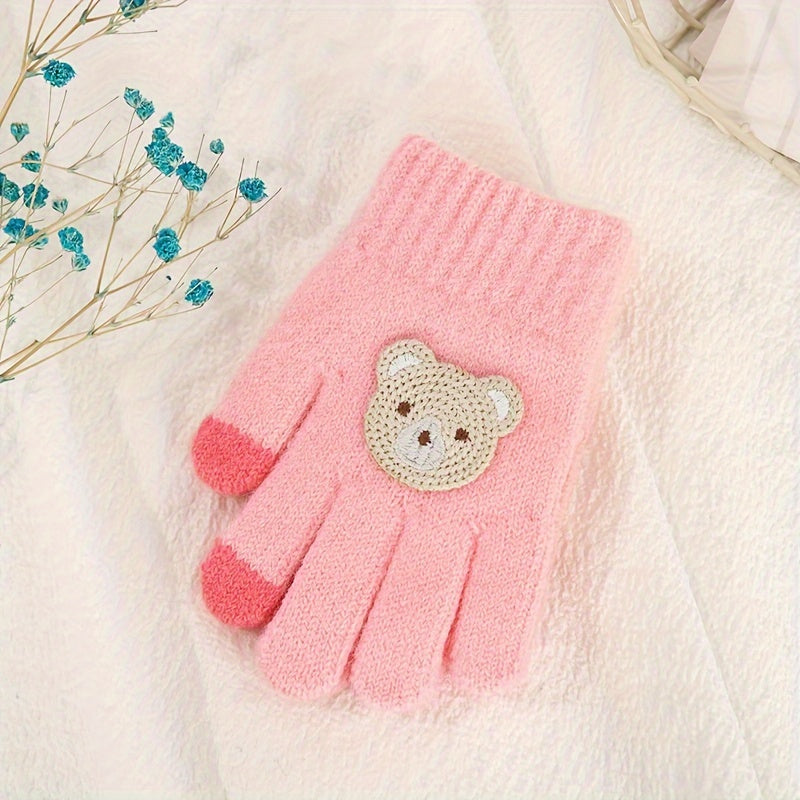 Winter Cartoon Bear Kids Gloves for Boys and Girls