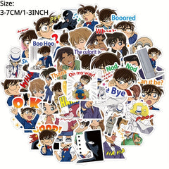 50pcs Anime Detective Stickers For Phone Laptop Skateboard Waterproof