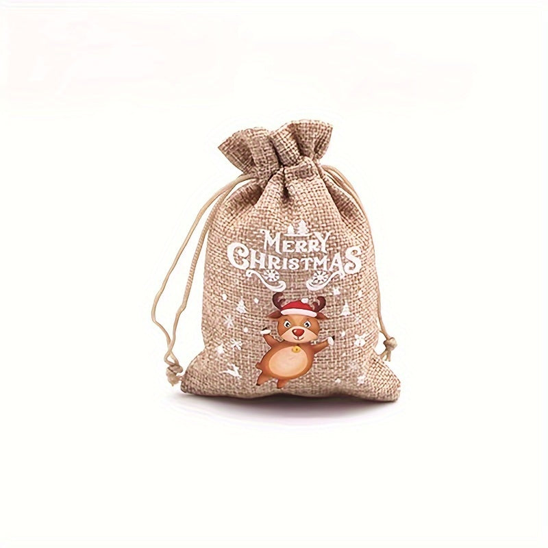 Christmas Burlap Bag Candy Snack Storage Packaging Gift Bag
