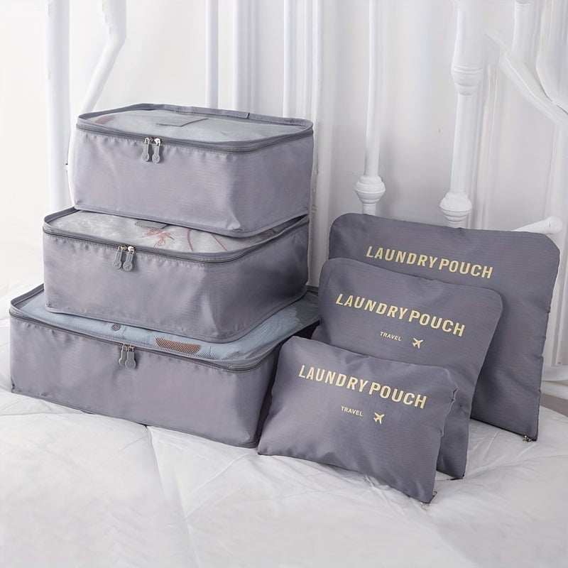 6 Pcs Letter Pattern Bag Sets, Various Sizes, Dustproof Packaging Cubes