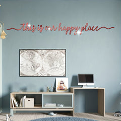 5pcs Quote Mirror Wall Sticker Acrylic Adhesive Home Decor Room Decoration