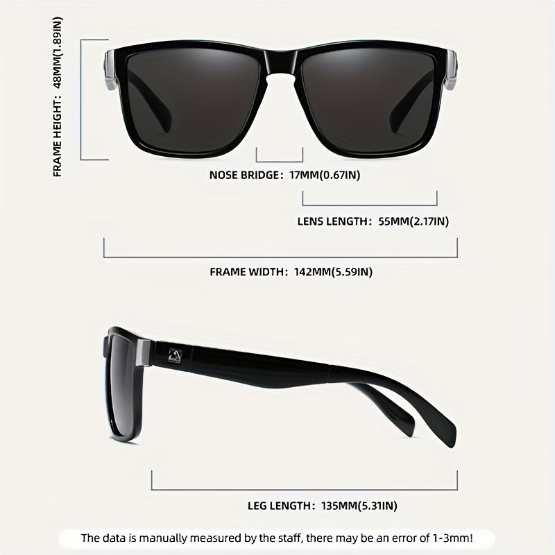Men's Square Polarized Sunglasses UV 400 Protection