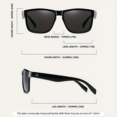 Men's Square Polarized Sunglasses UV 400 Protection