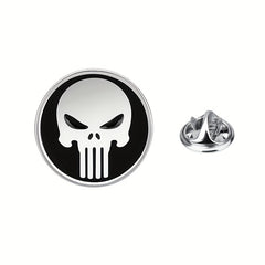 Silver Skull Brooch Pin Dripping Oil Halloween Decoration