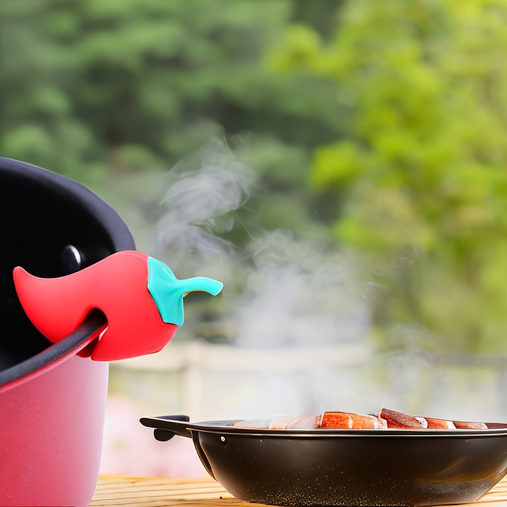 Silicone Pot Lid Holder Heat-resistant Anti-spill Rack Durable Kitchen Gadget
