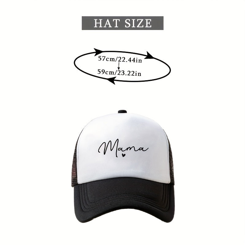 Mama Print Trucker Hat Mesh Breathable Baseball Cap Unisex Sunshade Dad Hats